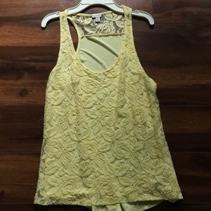 GUESS yellow racerback tank top
